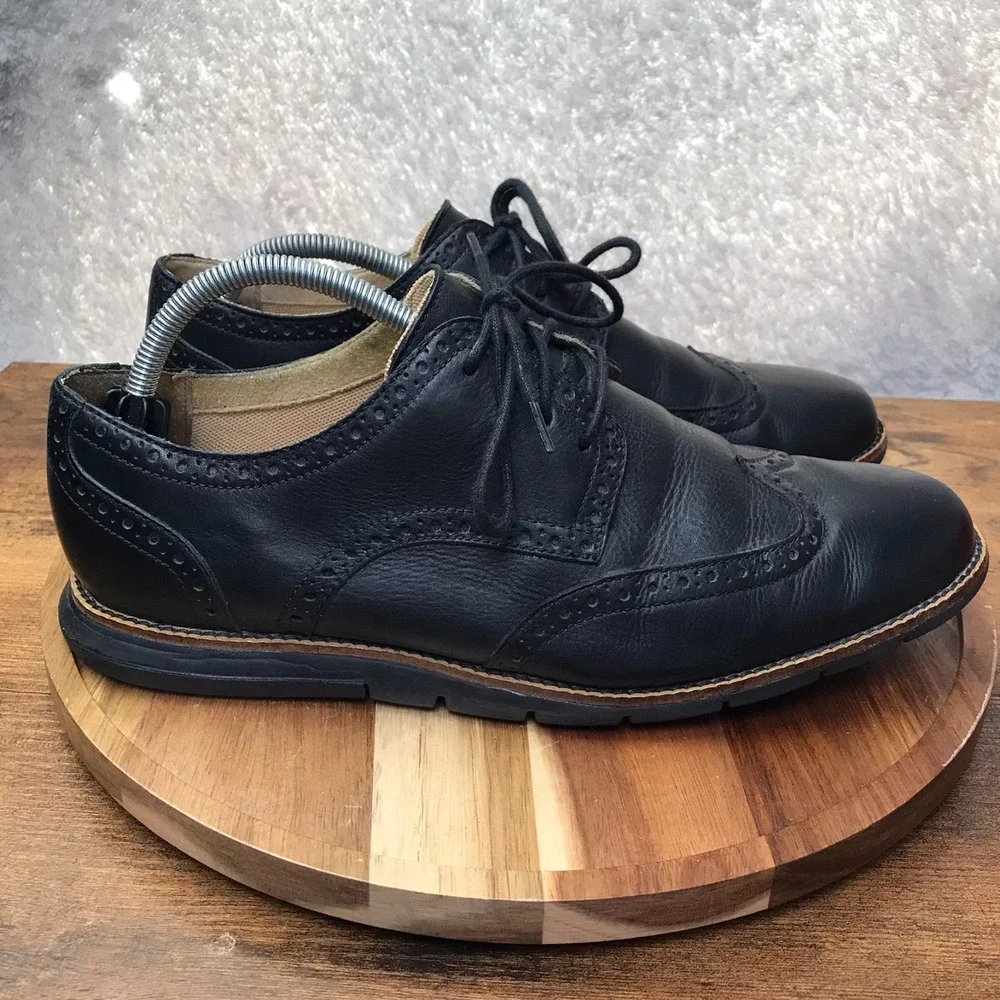Cole Haan Grand.ØS Wingtip‎ Oxford Mens 10.5M Black Leather Derby Dress Shoes
